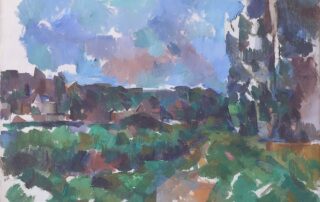 Paul Cézanne, Paesaggio fluviale con case, 1904 ca. Olio su tela, 65,5 × 81 cm. The Scharf Collection. Foto: Ruland Photodesign.