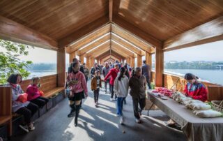 Xu Tiantian – DnA Design and Architecture, Riuso del ponte Shimen sul fiume Songyin, 2016-17. Foto Han Dan. Foto Wang Ziling.